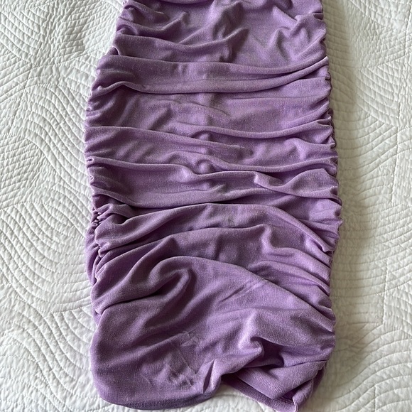 NWT Blanc Clothing Strappy Cutout Bodycon Ruched MIDI Dress Size Small Lavender - Picture 7 of 17